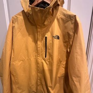 The North Face Men's Yellow Hooded Waterproof Goretex Jacket